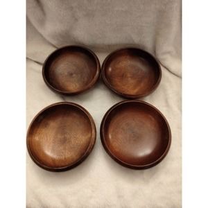 Set 4 Wood salad bowls 5.75"